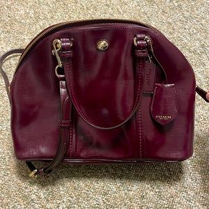 Coach Peyton Cora patent satchel